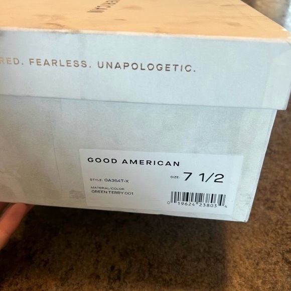 Good American Green Terry Cloth Heels Shoes Size: 7.5 NWT - Picture 12 of 13